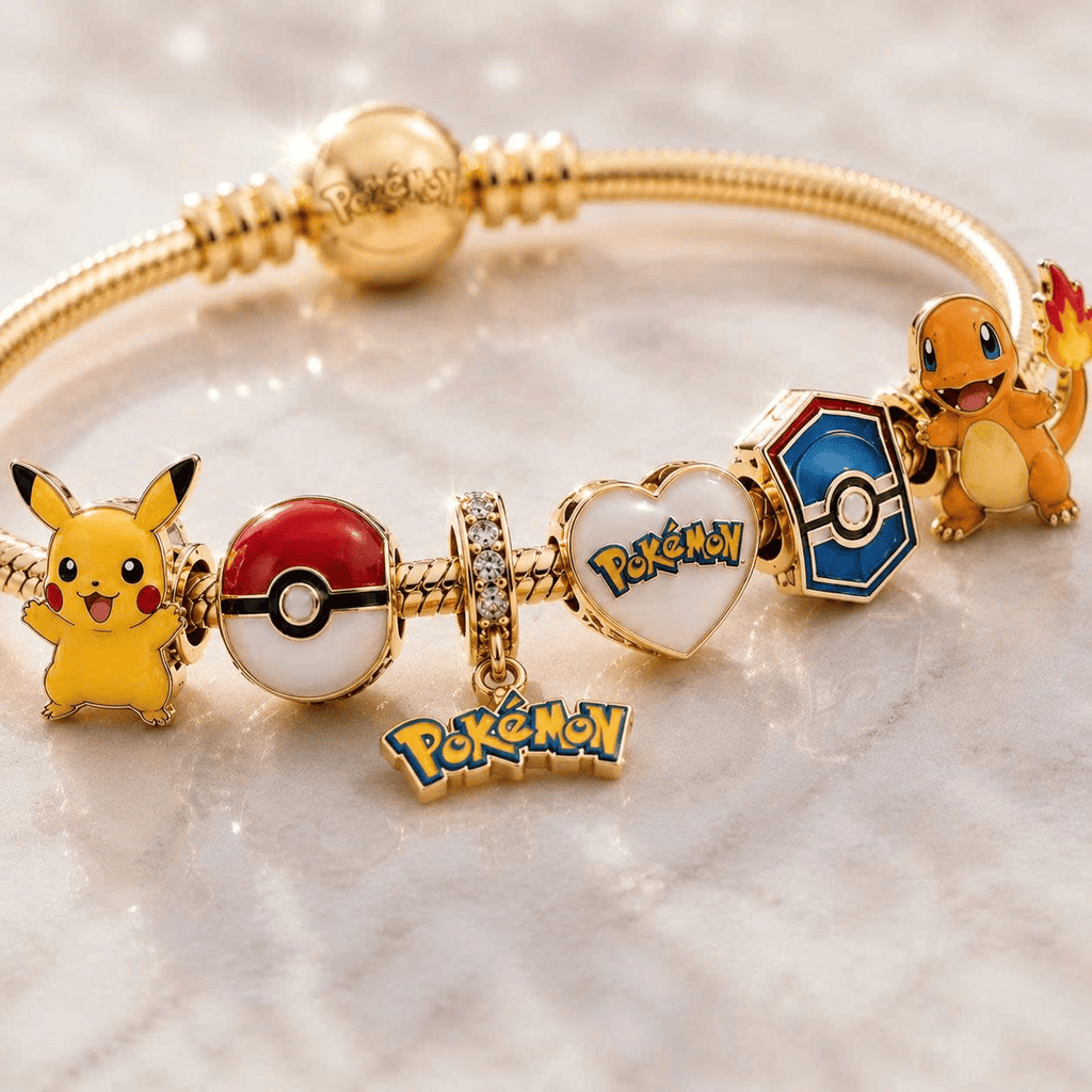 PKM Gold Charm Bracelet Set VTH