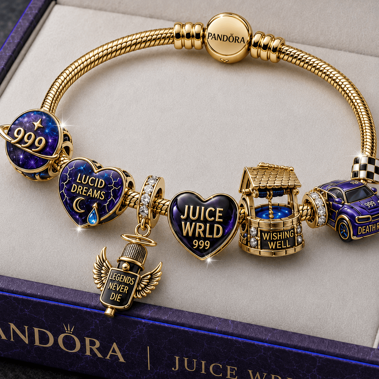 WRLD Gold Charm Bracelet Set TMH